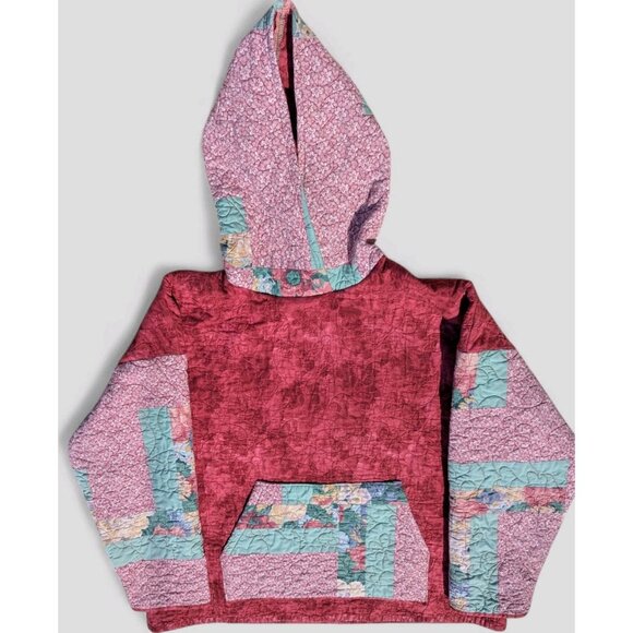 Womens 3XL Handmade Quilted Hoodie Upcycled From Vintage Quilt Patchwork Boho‎ - Picture 3 of 8